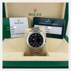 Pre Owned Rolex Air-King 116900 Automatic Black Stainless Steel Men's Wristwatch 40 mm