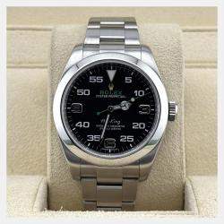 Pre Owned Rolex Air-King 116900 Automatic Black Stainless Steel Men's Wristwatch 40 mm
