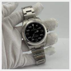 Pre Owned Rolex Air-King 116900 Automatic Black Stainless Steel Men's Wristwatch 40 mm