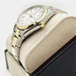Pre Owned Rolex Air-King 14000 Automatic White 14k Yellow Gold Stainless Steel Men's Wristwatch 34 mm