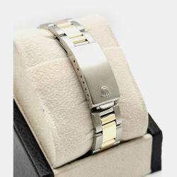 Pre Owned Rolex Air-King 14000 Automatic White 14k Yellow Gold Stainless Steel Men's Wristwatch 34 mm