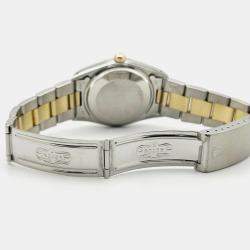 Pre Owned Rolex Air-King 14000 Automatic White 14k Yellow Gold Stainless Steel Men's Wristwatch 34 mm