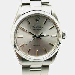 Pre Owned Rolex Air-King 5500 Automatic Silver Stainless Steel Men's Wristwatch 34 mm