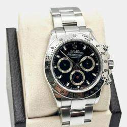 Pre Owned Rolex Cosmograph Daytona 116520 Automatic Black Stainless Steel Men's Wristwatch 40 mm