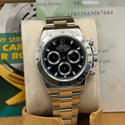 Pre Owned Rolex Cosmograph Daytona 116520 Automatic Black Stainless Steel Men's Wristwatch 40 mm