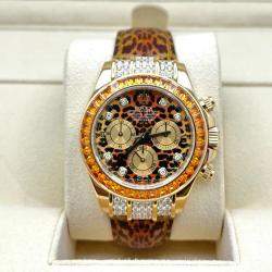 Pre Owned Rolex Cosmograph Daytona 116598SACO Automatic Diamond 18K Yellow Gold Men's Wristwatch 40 mm