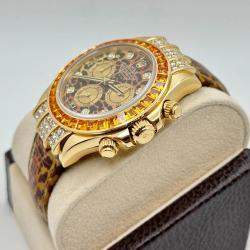 Pre Owned Rolex Cosmograph Daytona 116598SACO Automatic Diamond 18K Yellow Gold Men's Wristwatch 40 mm