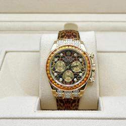 Pre Owned Rolex Cosmograph Daytona 116598SACO Automatic Diamond 18K Yellow Gold Men's Wristwatch 40 mm