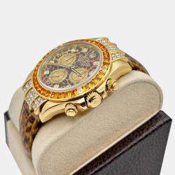 Pre Owned Rolex Cosmograph Daytona 116598SACO Automatic Diamond 18K Yellow Gold Men's Wristwatch 40 mm