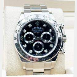 Pre Owned Rolex Cosmograph Daytona 116509 Automatic Black Diamond 18K White Gold Men's Wristwatch 40 mm