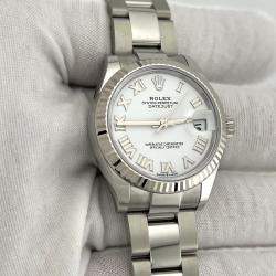 Pre Owned Rolex Datejust 278274 Automatic White 18k White Gold Stainless Steel Men's Wristwatch 31 mm