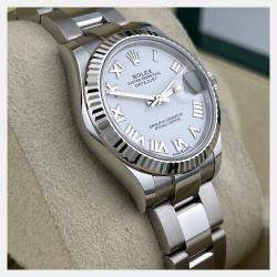 Pre Owned Rolex Datejust 278274 Automatic White 18k White Gold Stainless Steel Men's Wristwatch 31 mm