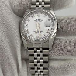 Pre Owned Rolex Datejust 116200 Automatic White Stainless Steel Men's Wristwatch 36 mm