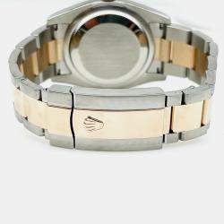 Pre Owned Rolex Datejust 116201 Automatic Black 18k Rose Gold Stainless Steel Men's Wristwatch 36 mm