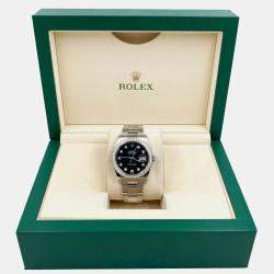 Pre Owned Rolex Datejust 116244 Automatic Black Diamond Stainless Steel Men's Wristwatch 36 mm