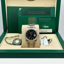 Pre Owned Rolex Datejust 126200 Automatic Black Stainless Steel Men's Wristwatch 36 mm