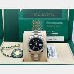 Pre Owned Rolex Datejust 126200 Automatic Black Stainless Steel Men's Wristwatch 36 mm