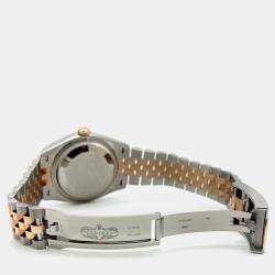 Pre Owned Rolex Datejust 126231 Automatic White 18k Rose Gold Stainless Steel Men's Wristwatch 36 mm