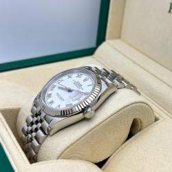 Pre Owned Rolex Datejust 126234 Automatic White Stainless Steel 18K White Gold Men's Wristwatch 36 mm