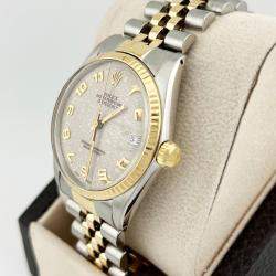 Pre Owned Rolex Datejust 16013 Automatic Jubilee Arabic 18K Yellow Gold Stainless Steel Men's Wristwatch 36 mm