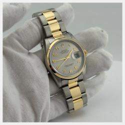 Pre Owned Rolex Datejust 16203 Automatic Slate Stainless Steel 18K Yellow Gold Men's Wristwatch 36 mm