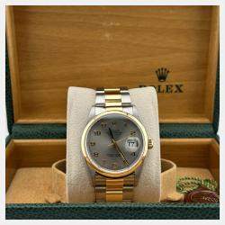 Pre Owned Rolex Datejust 16203 Automatic Slate Stainless Steel 18K Yellow Gold Men's Wristwatch 36 mm