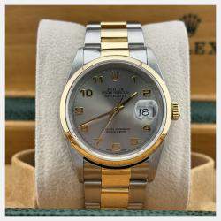 Pre Owned Rolex Datejust 16203 Automatic Slate Stainless Steel 18K Yellow Gold Men's Wristwatch 36 mm