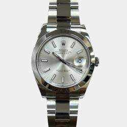 Pre Owned Rolex Datejust 126300 Automatic Silver Stainless Steel Men's Wristwatch 41 mm