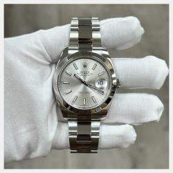 Pre Owned Rolex Datejust 126300 Automatic Silver Stainless Steel Men's Wristwatch 41 mm