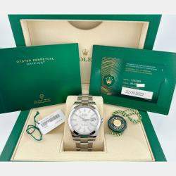 Pre Owned Rolex Datejust 126300 Automatic Silver Stainless Steel Men's Wristwatch 41 mm