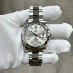 Pre Owned Rolex Datejust 126300 Automatic Silver Stainless Steel Men's Wristwatch 41 mm