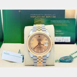 Pre Owned Rolex Datejust 126333 Automatic Champagne Diamond 18K Yellow Gold Stainless Steel Men's Wristwatch 41 mm