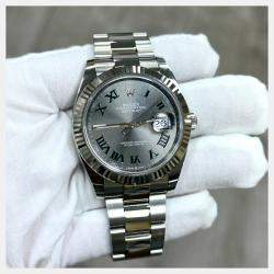 Pre Owned Rolex Datejust 126334 Automatic Slate 18K White Gold Stainless Steel Men's Wristwatch 41 mm