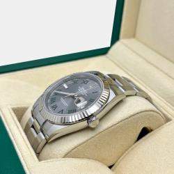 Pre Owned Rolex Datejust 126334 Automatic Slate 18K White Gold Stainless Steel Men's Wristwatch 41 mm