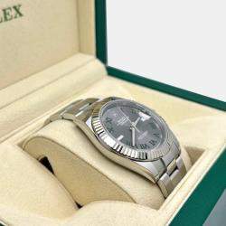 Pre Owned Rolex Datejust 126334 Automatic Slate 18K White Gold Stainless Steel Men's Wristwatch 41 mm