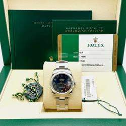 Pre Owned Rolex Datejust 178240 Automatic Blue Stainless Steel Men's Wristwatch 31 mm