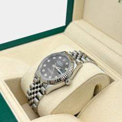 Pre Owned Rolex Datejust 278274 Automatic Grey Diamond 18K White Gold Stainless Steel Men's Wristwatch 31 mm