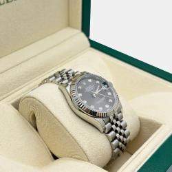 Pre Owned Rolex Datejust 278274 Automatic Grey Diamond 18K White Gold Stainless Steel Men's Wristwatch 31 mm