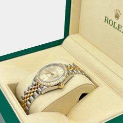 Pre Owned Rolex Datejust 278383RBR Automatic Diamond 18K Rose Gold Stainless Steel Men's Wristwatch 31 mm