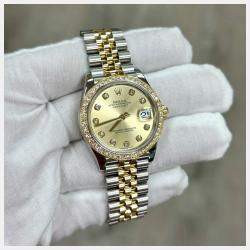 Pre Owned Rolex Datejust 278383RBR Automatic Diamond 18K Rose Gold Stainless Steel Men's Wristwatch 31 mm