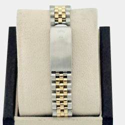 Pre Owned Rolex Datejust 6824 Automatic White 14K Yellow Gold Stainless Steel Men's Wristwatch 31 mm
