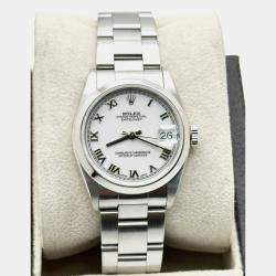Pre Owned Rolex Datejust 68240 Automatic White Stainless Steel Men's Wristwatch 31 mm