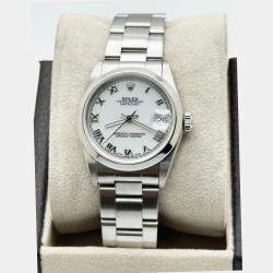 Pre Owned Rolex Datejust 68240 Automatic White Stainless Steel Men's Wristwatch 31 mm