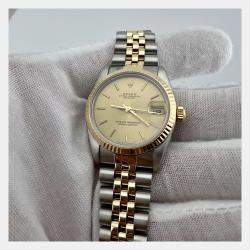Pre Owned Rolex Datejust 68273 Automatic 18K Yellow Gold Stainless Steel Men's Wristwatch 31 mm