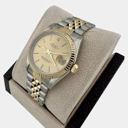 Pre Owned Rolex Datejust 68273 Automatic 18K Yellow Gold Stainless Steel Men's Wristwatch 31 mm