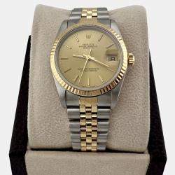 Pre Owned Rolex Datejust 68273 Automatic 18K Yellow Gold Stainless Steel Men's Wristwatch 31 mm