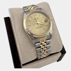 Pre Owned Rolex Datejust 68273 Automatic 18K Yellow Gold Stainless Steel Men's Wristwatch 31 mm