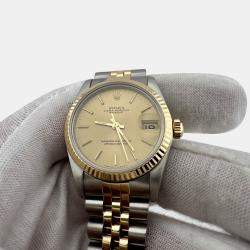 Pre Owned Rolex Datejust 68273 Automatic 18K Yellow Gold Stainless Steel Men's Wristwatch 31 mm