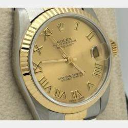 Pre Owned Rolex Datejust 68273 Automatic Champagne 18K Yellow Gold Stainless Steel Men's Wristwatch 31 mm
