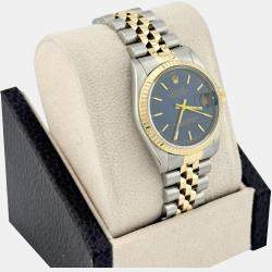 Pre Owned Rolex Datejust 78273 Automatic Blue 18K Yellow Gold Stainless Steel Men's Wristwatch 31 mm